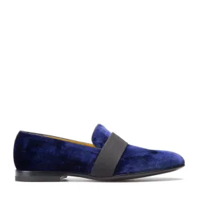 Bally Mens Baluan Slip On Velvet Loafers in Blue