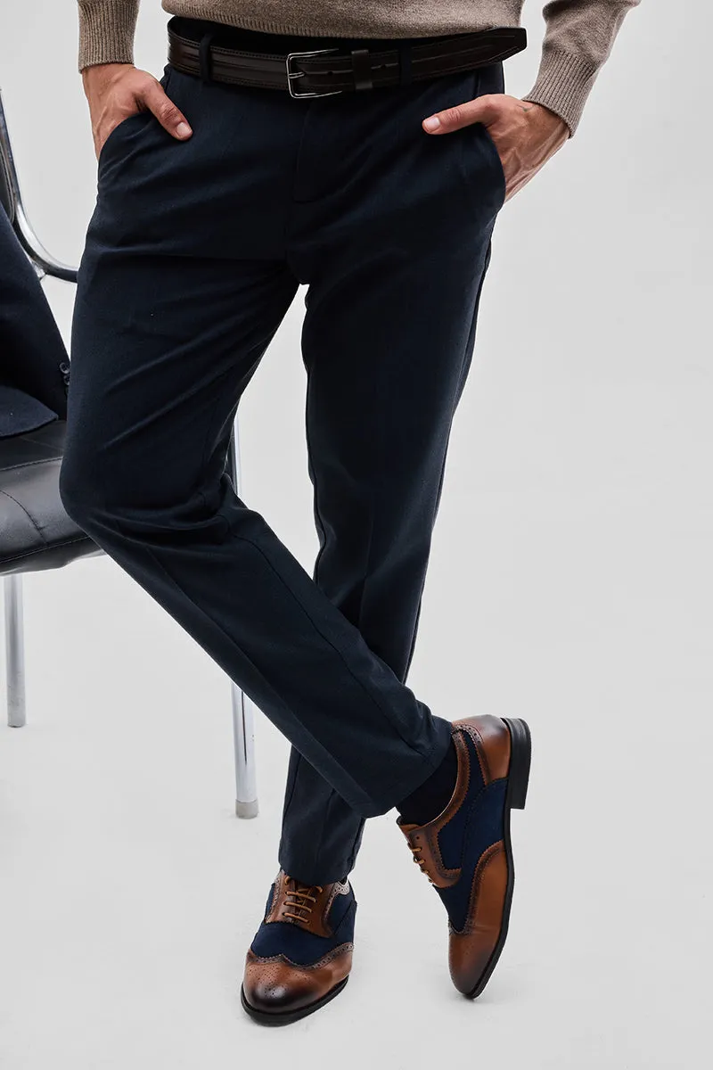Brown Textured Oxford Shoes