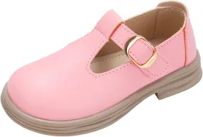 Girls Chunky Heel Mary Jane Dress Shoes School 𝗨niform T-Strap Ballet Flat𝘀 Toddler Sneaker Girls 12 Size Toddler