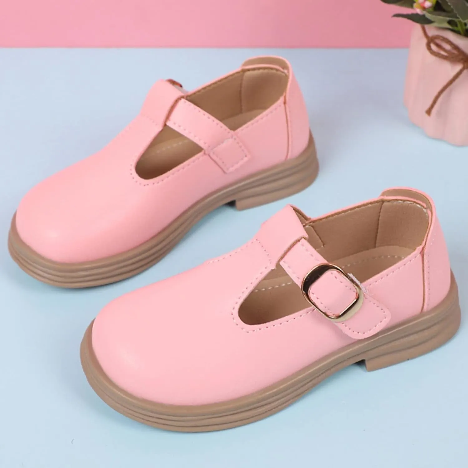 Girls Chunky Heel Mary Jane Dress Shoes School 𝗨niform T-Strap Ballet Flat𝘀 Toddler Sneaker Girls 12 Size Toddler