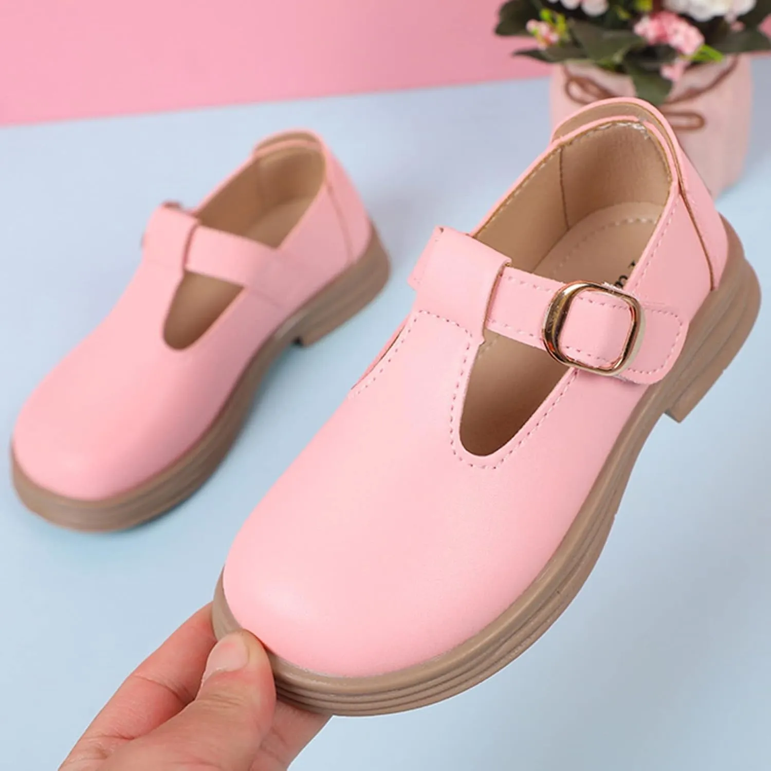 Girls Chunky Heel Mary Jane Dress Shoes School 𝗨niform T-Strap Ballet Flat𝘀 Toddler Sneaker Girls 12 Size Toddler