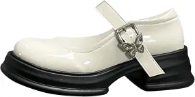 Girls Dress Shoes Chunky Loafers for Girl Platform Mary Jane School Uniform Shoes Round Toe Slip On Kids Dress up Shoes