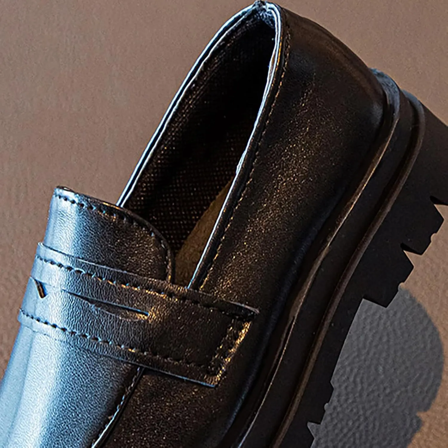 Girls Dress Shoes Chunky Loafers for Kid Platform Penny Loafers Round Toe School Uniform Slip On Oxford Shoes