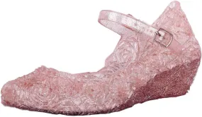 Girls Jelly Sandals Cosplay Dress Up Mary Jane Flats Heels Dance Party Birthday Single Shoes for Girls School Shoes