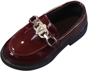 Girls Slip On Leather Shoes Loafer Decoration School Dress Shoes for Girls Tall Boots Riding