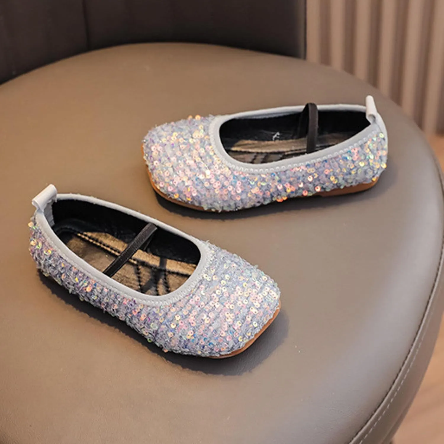 IWIHMIV Girls Ballet Flat Dress Shoes Comfortable Mary Jane Wedding Party Non Slip Flower Princess Shoes