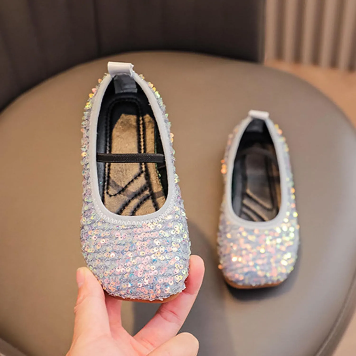IWIHMIV Girls Ballet Flat Dress Shoes Comfortable Mary Jane Wedding Party Non Slip Flower Princess Shoes