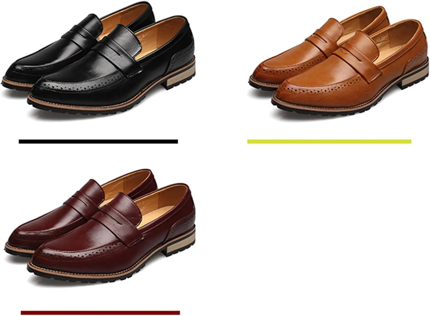 JiuQing Men's Slip-On Dress Shoes Brogues Formal Oxfords Pointed Toe Casual Business Loafers