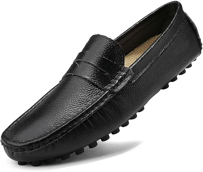 Loafers for Men Round Toe Faux Leather Penny Driving Loafers Flexible Lightweight Comfortable Casual Slip On