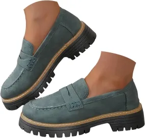 Loafers for Women 2024 Comfortable,Casual Lightweight Round Toe Orthopedic Platform Loafers Slip-On Walking Shoes
