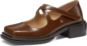 Loafers for Women Women’s Genuine Leather Flat Shoes with Elastic Band Stylish Platform Brogues for Autumn Comfortable Gladiator Rubber Sole Flats