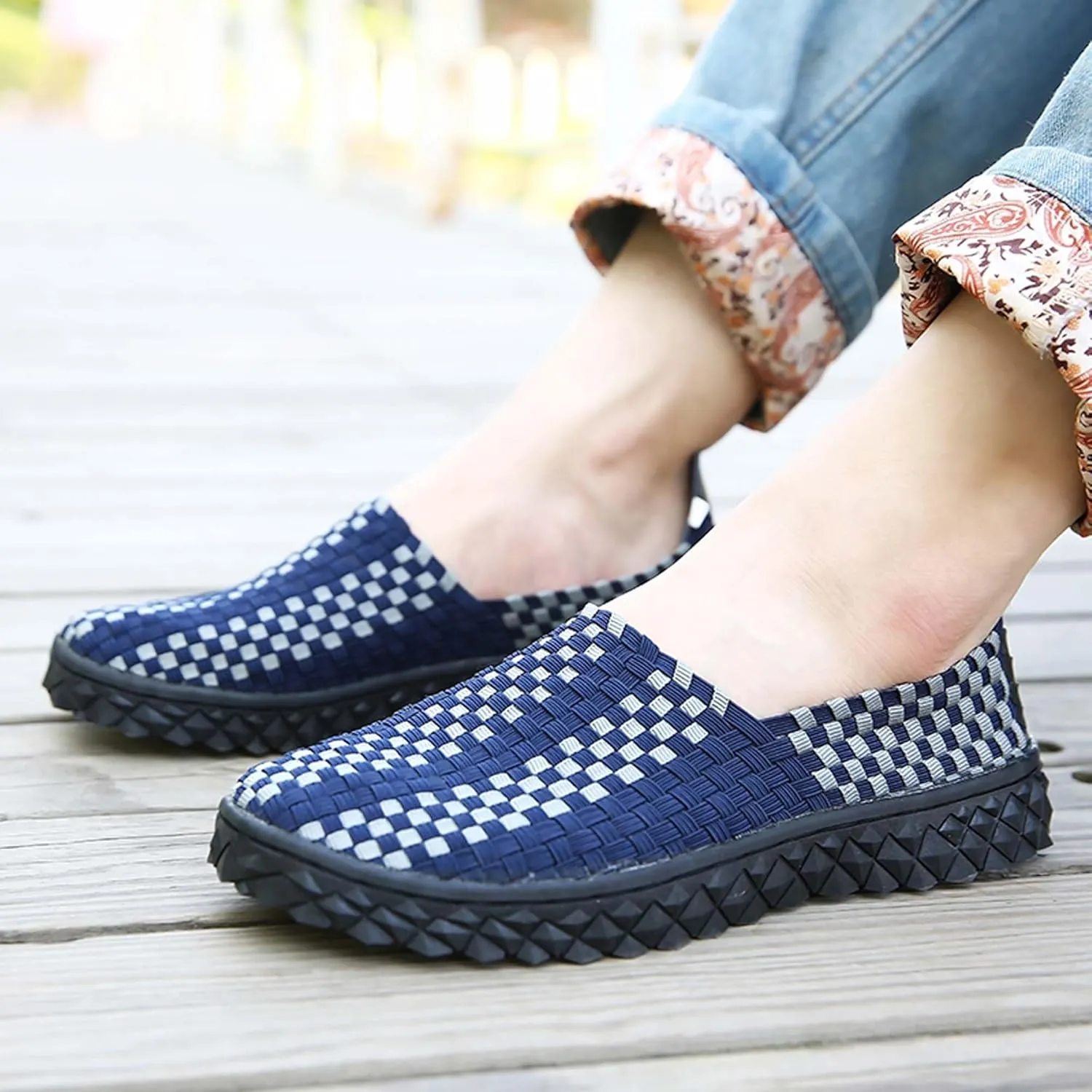 Men's Casual Walking Shoes,Hand Sewn,Women's Non-Slip Flat Shoes,Comfortable Summer Breathable Shoes,Fashion Sneakers - Comfortable Sandals，