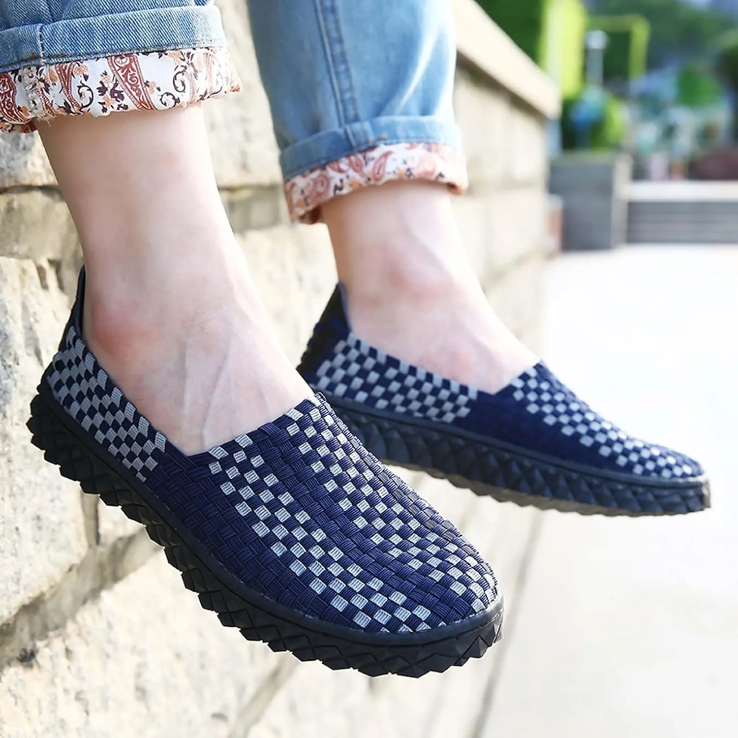 Men's Casual Walking Shoes,Hand Sewn,Women's Non-Slip Flat Shoes,Comfortable Summer Breathable Shoes,Fashion Sneakers - Comfortable Sandals，