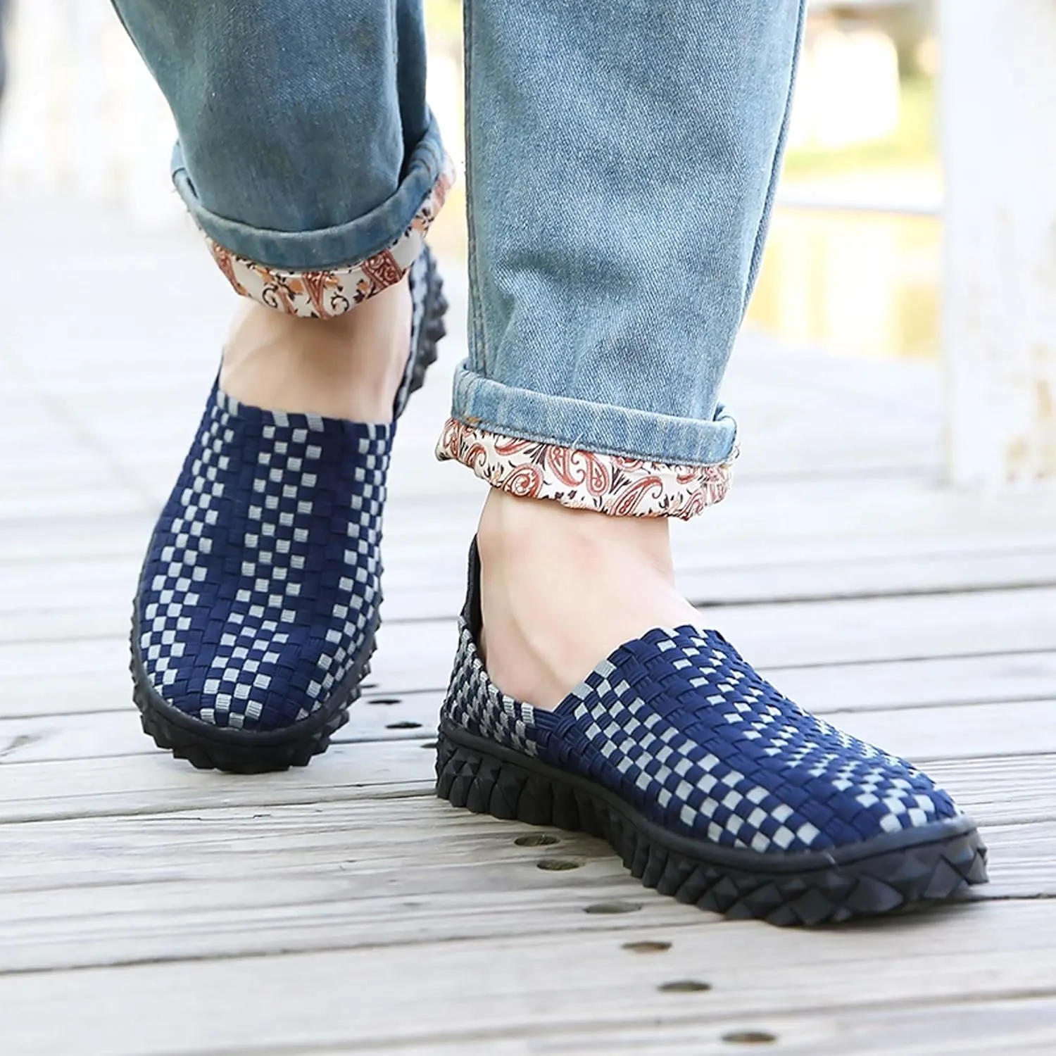 Men's Casual Walking Shoes,Hand Sewn,Women's Non-Slip Flat Shoes,Comfortable Summer Breathable Shoes,Fashion Sneakers - Comfortable Sandals，