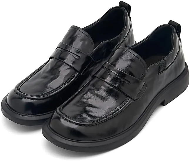 Mens Genuine Leather Dress Shoes Formal Slip On Penny Party Loafer Shoes for Men