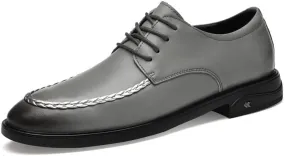 Men’s Lace-Up Dress Shoes Genuine Leather Business Oxford Shoes with Non-Slip Sole