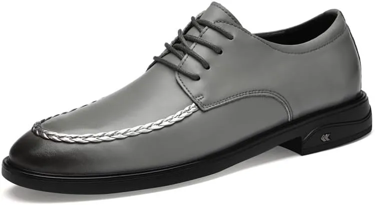 Men’s Lace-Up Dress Shoes Genuine Leather Business Oxford Shoes with Non-Slip Sole