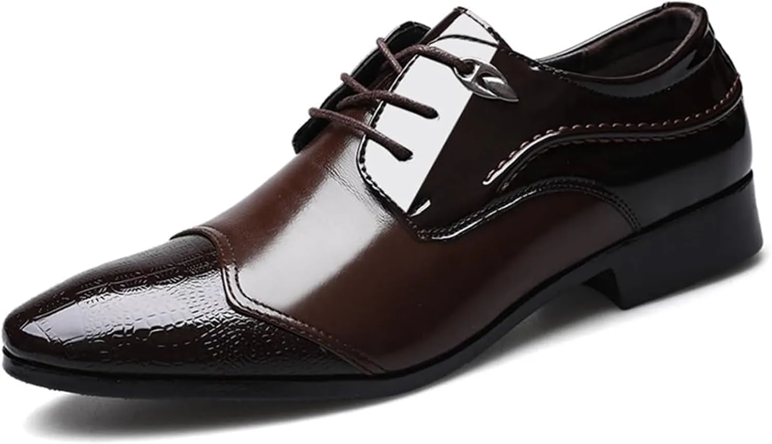 Men's Slip-On Leather Derby Oxford Shoes Comfortable Artificial PU Walking Shoes Loafers Work Flats Comfortable Round Toe Breathable Casual Office Work Walking Shoe