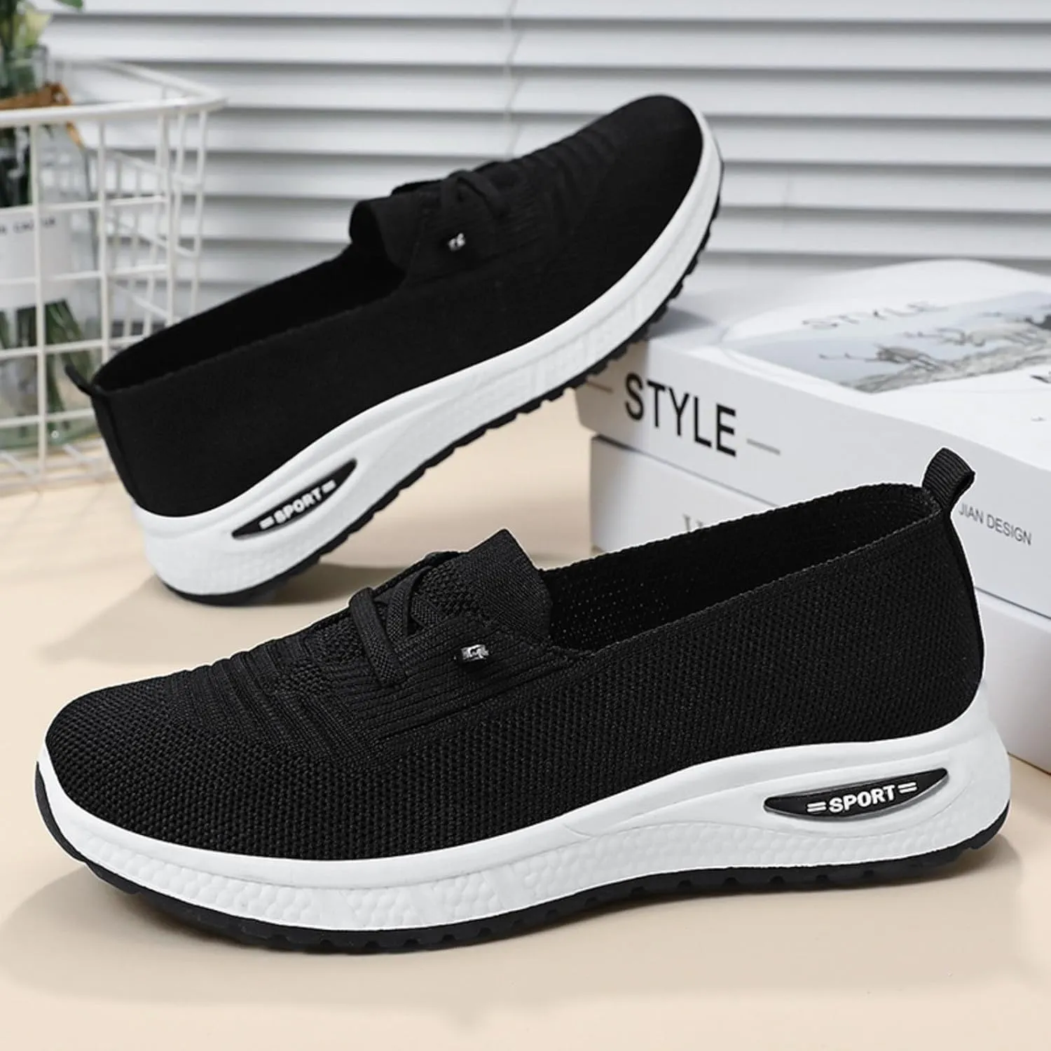 Orthopedic Shoes for Women, Women's Slip On Walking Shoe Comfortable Arch Support Non-Slip Sneakers Comfortable Shoes