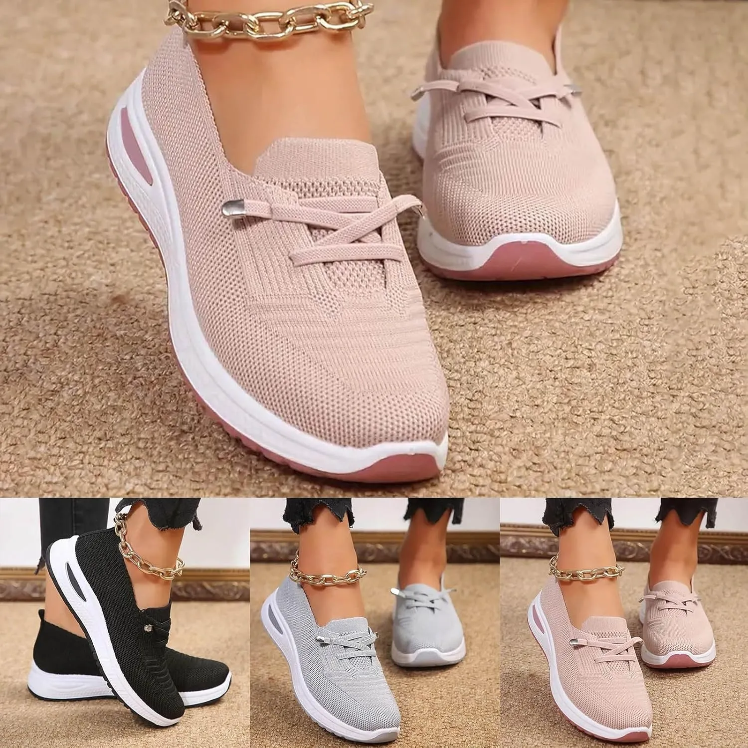 Orthopedic Shoes for Women, Women's Slip On Walking Shoe Comfortable Arch Support Non-Slip Sneakers Comfortable Shoes