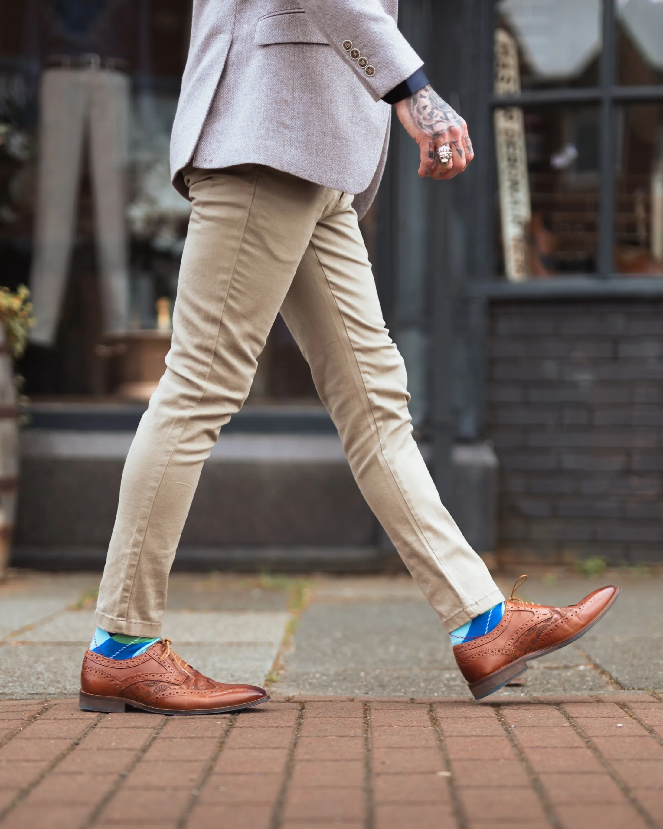 Simon's Stone & Navy Smart Casual Look