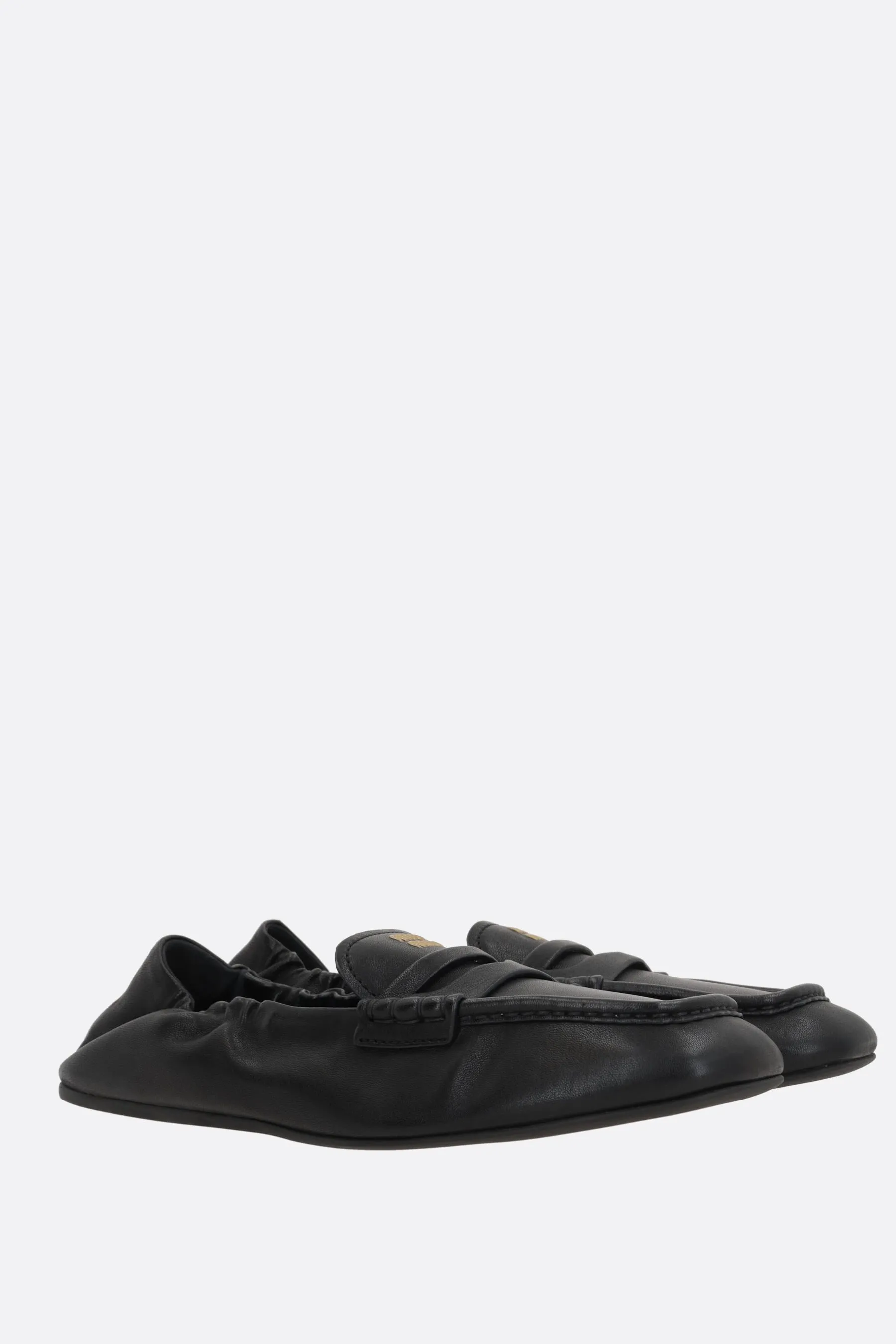 Square-Toe Nappa Loafers