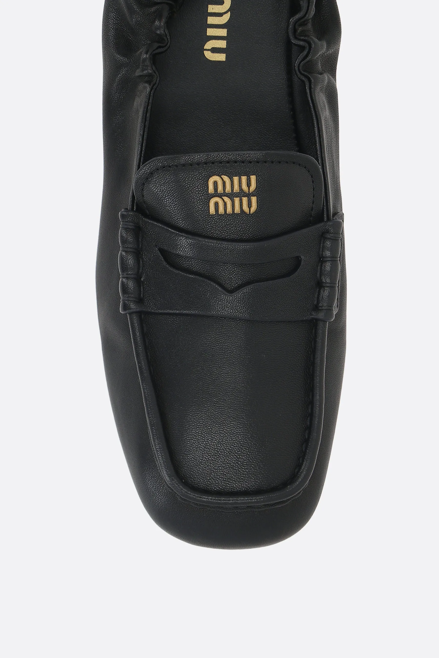 Square-Toe Nappa Loafers