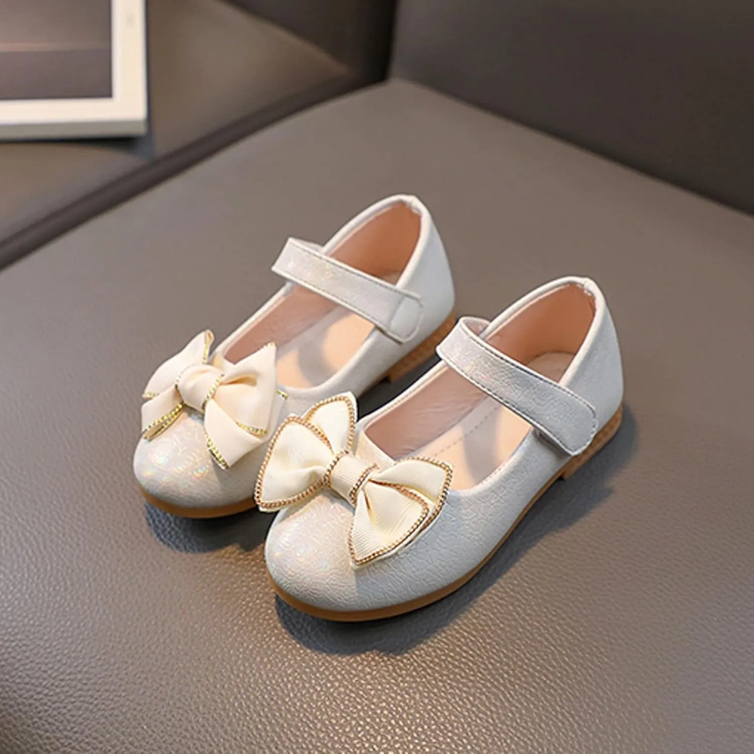 Toddler Girls Dress Shoes Flower Girl Little Kids Mary Jane Ballet Flats Bows Wedding Party Girl Mary Jane Shoes