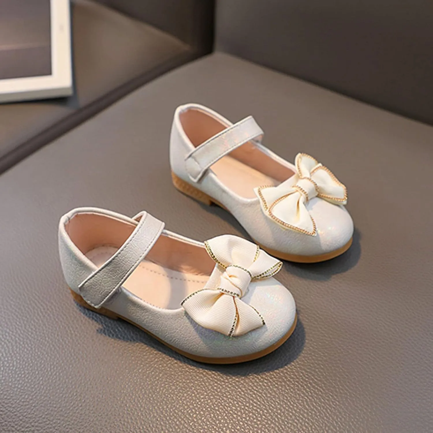 Toddler Girls Dress Shoes Flower Girl Little Kids Mary Jane Ballet Flats Bows Wedding Party Girl Mary Jane Shoes