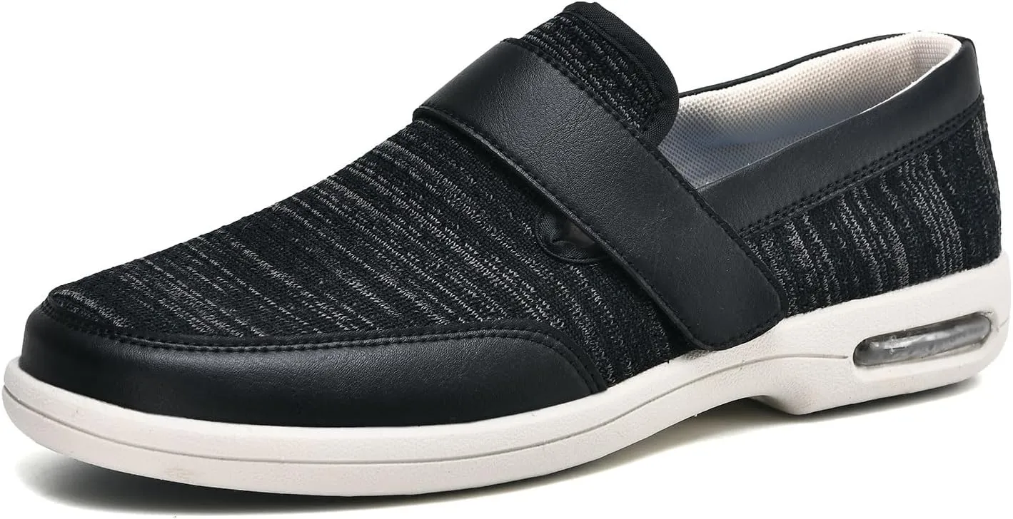 Wide Fitting Mens Shoes Outdoor Trainers Men Comfortable Loafers Men's Orthopedic Slip-On Loafers Comfortable Supportive Casual Shoes for Plantar Fasciitis