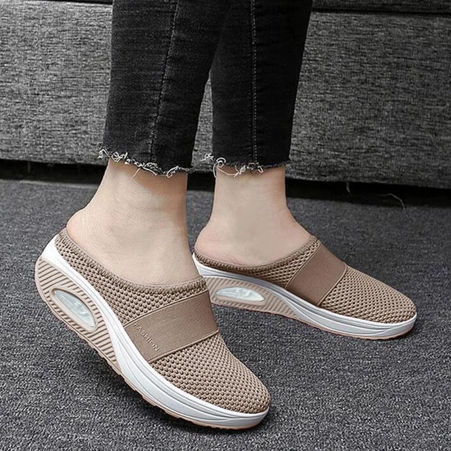 Womens Breathable Mesh Walking Mules Sneakers Mens Dress Shoes Arch Support Men Shoes Casual Dress Sneakers Slip On Tennis Shoe Loafers Casual Slip On
