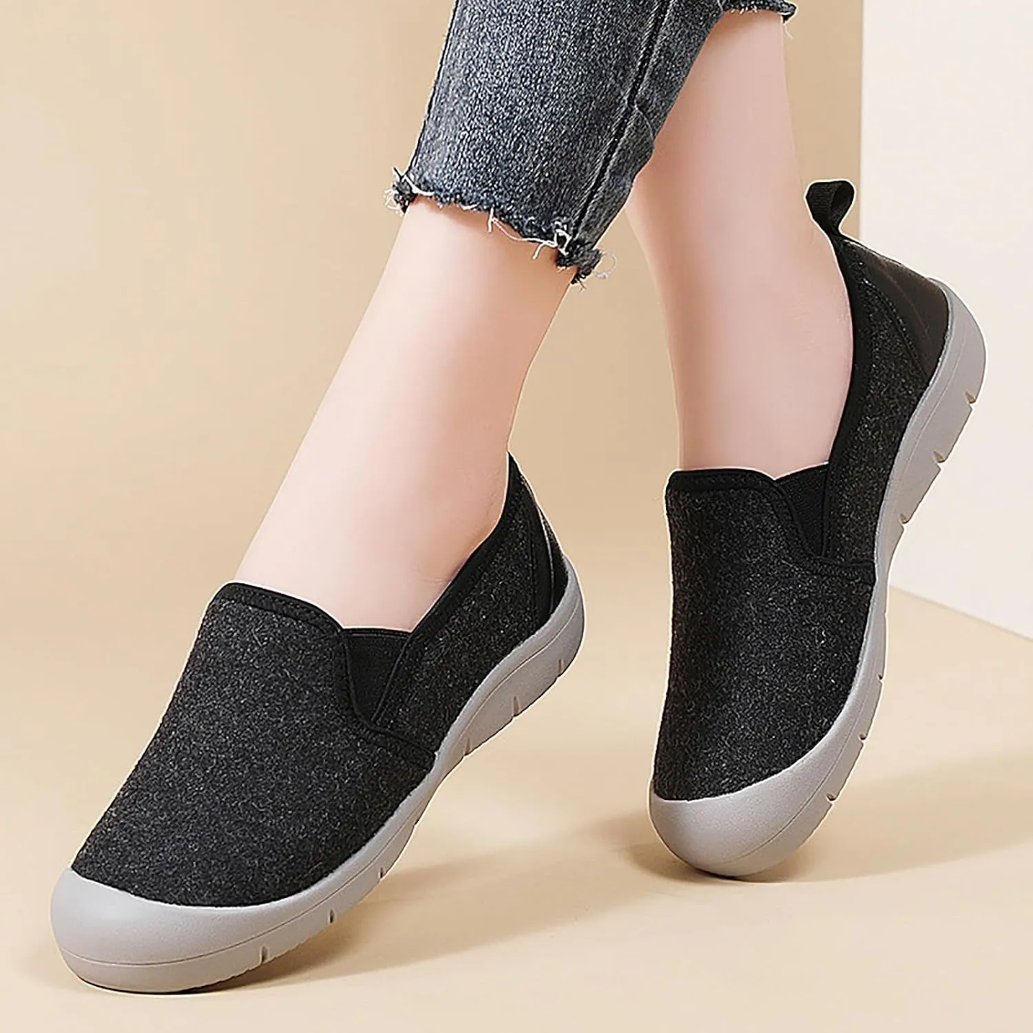 Women's Comfortable Orthopedic Loafers Casual Slip-On Comfortable Soft Sole Work Walking Shoes Breathable Anti-Slip Mom Shoes