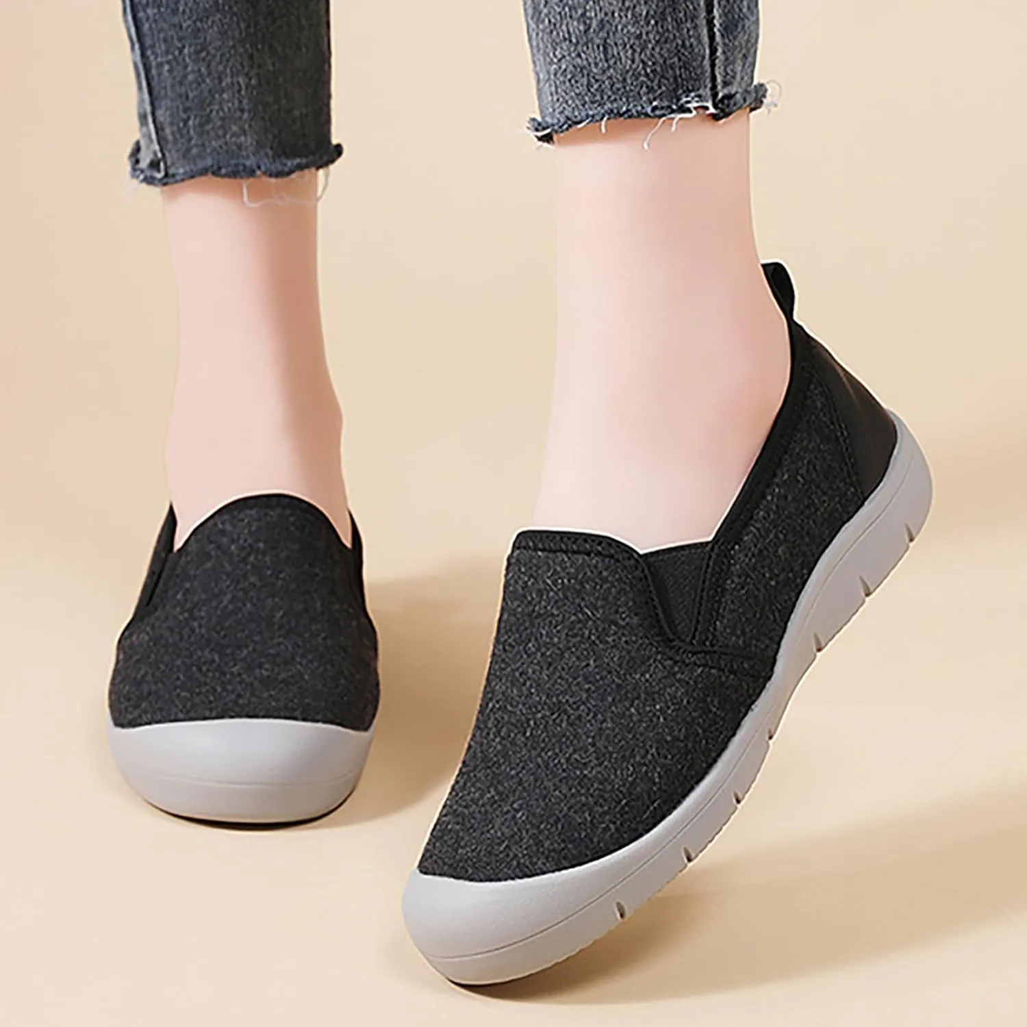 Women's Comfortable Orthopedic Loafers Casual Slip-On Comfortable Soft Sole Work Walking Shoes Breathable Anti-Slip Mom Shoes
