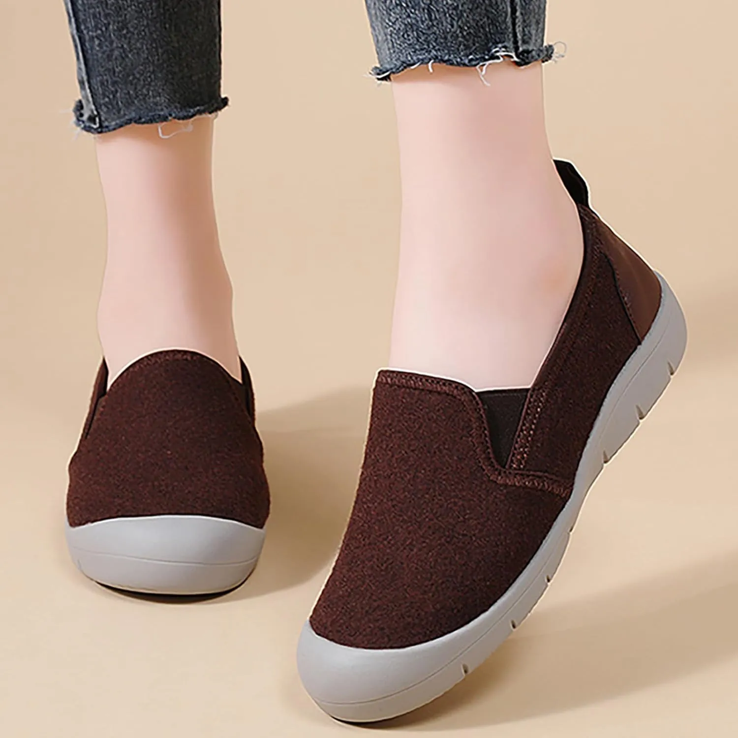 Women's Comfortable Orthopedic Loafers Casual Slip-On Comfortable Soft Sole Work Walking Shoes Breathable Anti-Slip Mom Shoes