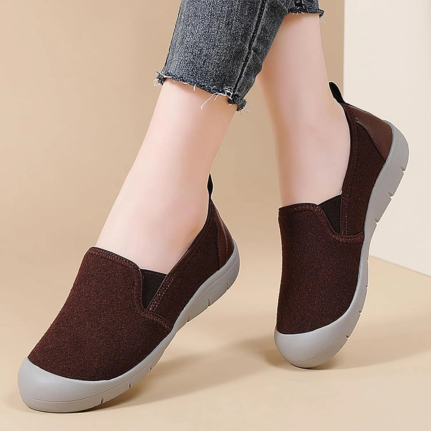 Women's Comfortable Orthopedic Loafers Casual Slip-On Comfortable Soft Sole Work Walking Shoes Breathable Anti-Slip Mom Shoes