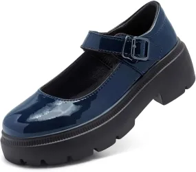 Womens Mary Jane Shoes Round Toe Ankle Buckle Strap Chunky Heel Platform Pumps Comfortable for Casual Dressy Party Work Oxfords