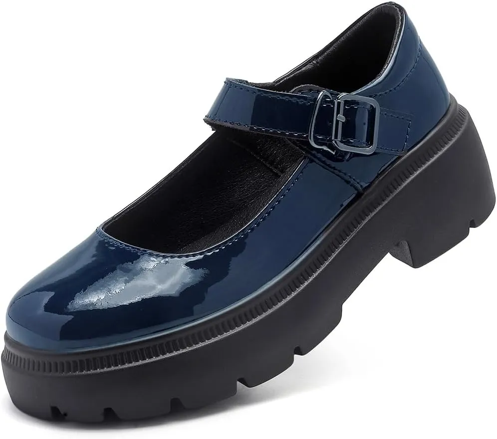 Womens Mary Jane Shoes Round Toe Ankle Buckle Strap Chunky Heel Platform Pumps Comfortable for Casual Dressy Party Work Oxfords