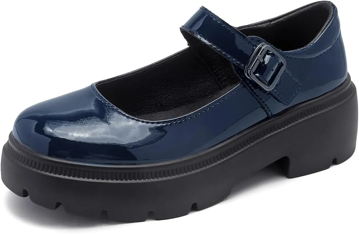 Womens Mary Jane Shoes Round Toe Ankle Buckle Strap Chunky Heel Platform Pumps Comfortable for Casual Dressy Party Work Oxfords