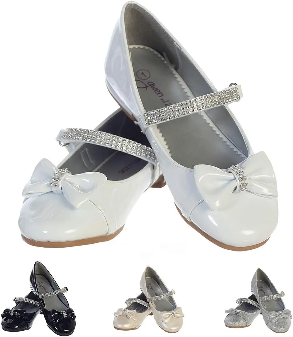 Zapatos blancos para nias Vestir Fiesta Size 2 White Dress Shoes for Girls First Communion Shoes Flower Girls' Flats Mary Jane Big Kids Little Dressy Wedding Easter Rhinestone